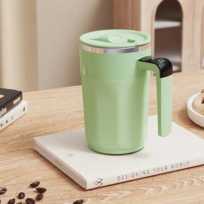 400ML Smart Mixing Cup LED Temperature Display Coffee Cup 316 Stainless Steel Magnetic Temperature Milk Coffee Self Stirring Mug