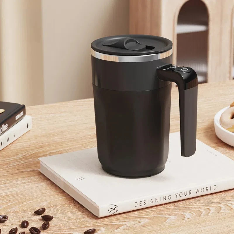 400ML Smart Mixing Cup LED Temperature Display Coffee Cup 316 Stainless Steel Magnetic Temperature Milk Coffee Self Stirring Mug
