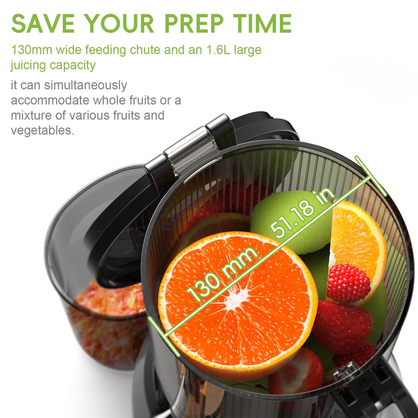 Cold Press Slow Juicer 130mm Wide Chute