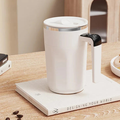 400ML Smart Mixing Cup LED Temperature Display Coffee Cup 316 Stainless Steel Magnetic Temperature Milk Coffee Self Stirring Mug